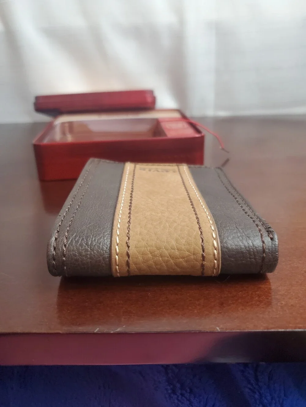 Vintage Levi's Men's Tan And Black Bi-fold Wallet NIB